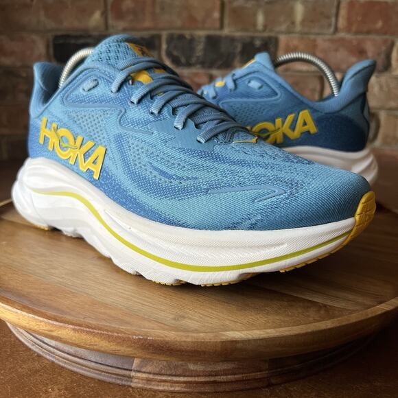 Hoka Clifton 10 Max Cushion Men's 8 2E Road Running Blue White Sneakers Shoes - Picture 2 of 16